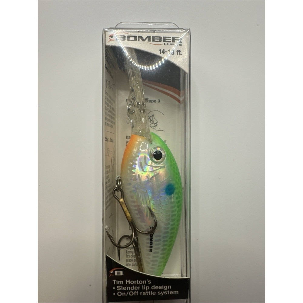 Bomber Tim Horton's Switchback Shad, Citrus,8-14ft Crankbait On/Off Rattle, NIB